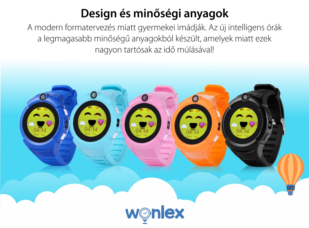 Promóciós csomag 2 Okosóra gyerekeknek Wonlex GW600-Q360 Tárcsázási funkcióval, GPS nyomkövető, Kamera, Zseblámpa, Lépésszámláló, SOS, Rózsaszín-Bleu