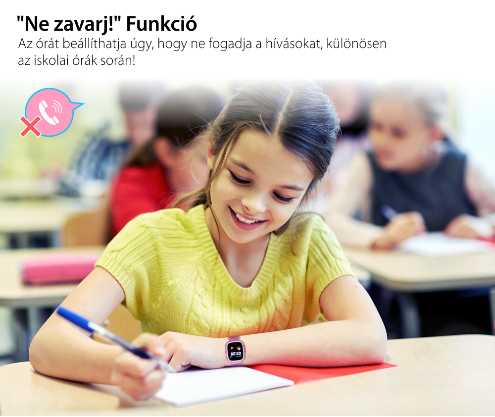Okosóra gyerekeknek Wonlex GW100 Tárcsázási funkcióval, GPS nyomkövető, Lépésszámláló, SOS, Fehér