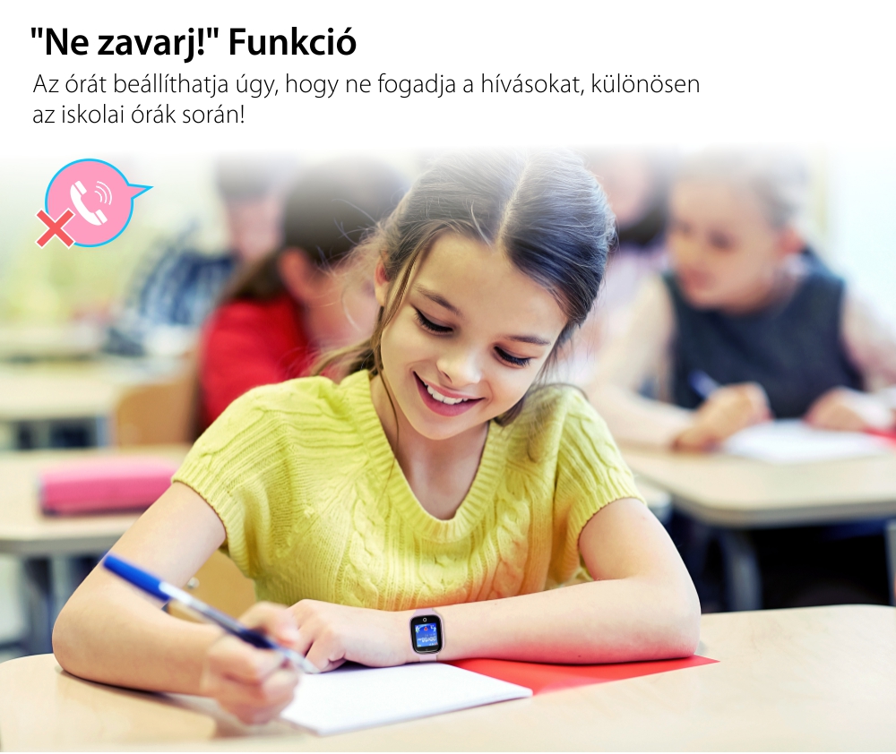 Promóciós csomag Gyerekóra + Üvegvédő fólia  Xkids X10 telefon funkcióval, GPS helymeghatározás, Hívásfigyelés, Kamera, Lépésszámláló, SOS, IP54, Rózsaszín