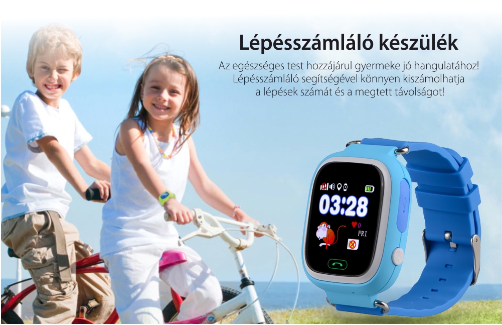 Okosóra gyerekeknek Wonlex GW100 Tárcsázási funkcióval, GPS nyomkövető, Lépésszámláló, SOS, Fehér