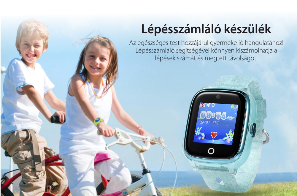 Promóciós csomag Gyerekóra + Üvegvédő fólia  Xkids X10 telefon funkcióval, GPS helymeghatározás, Hívásfigyelés, Kamera, Lépésszámláló, SOS, IP54, Rózsaszín