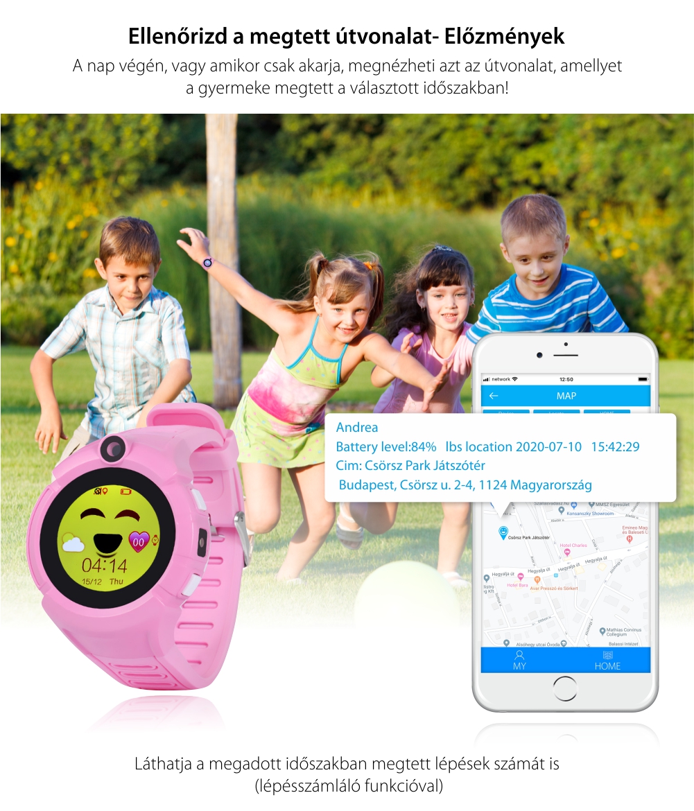 Okosóra gyerekeknek Twinkler TKY-G610 Tárcsázási funkcióval, GPS nyomkövetővel, Kamera, Zseblámpa, Lépésszámláló, SOS, Bleu