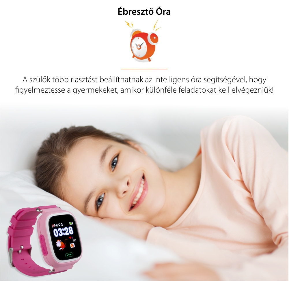 Okosóra gyerekeknek Wonlex GW100 Tárcsázási funkcióval, GPS nyomkövető, Lépésszámláló, SOS, Fehér