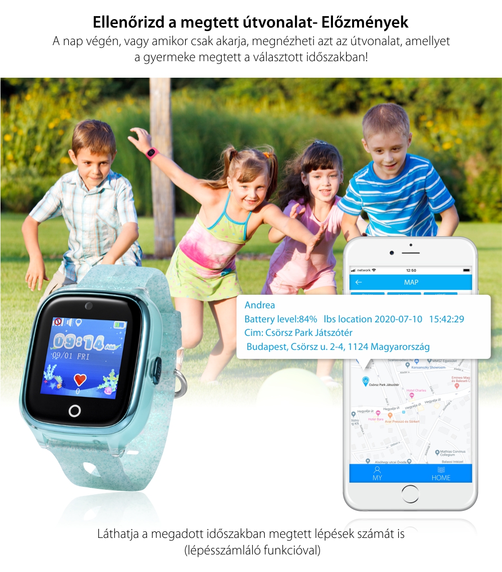 Promóciós csomag 2Db. Okosóra gyerekeknek Wonlex KT01 Wi-Fi, 2022-es modell, Telefon funkcióval, GPS helymeghatározással, Kamerával, Lépésszámlálóval, SOS, IP54, Rózsaszín-Kék