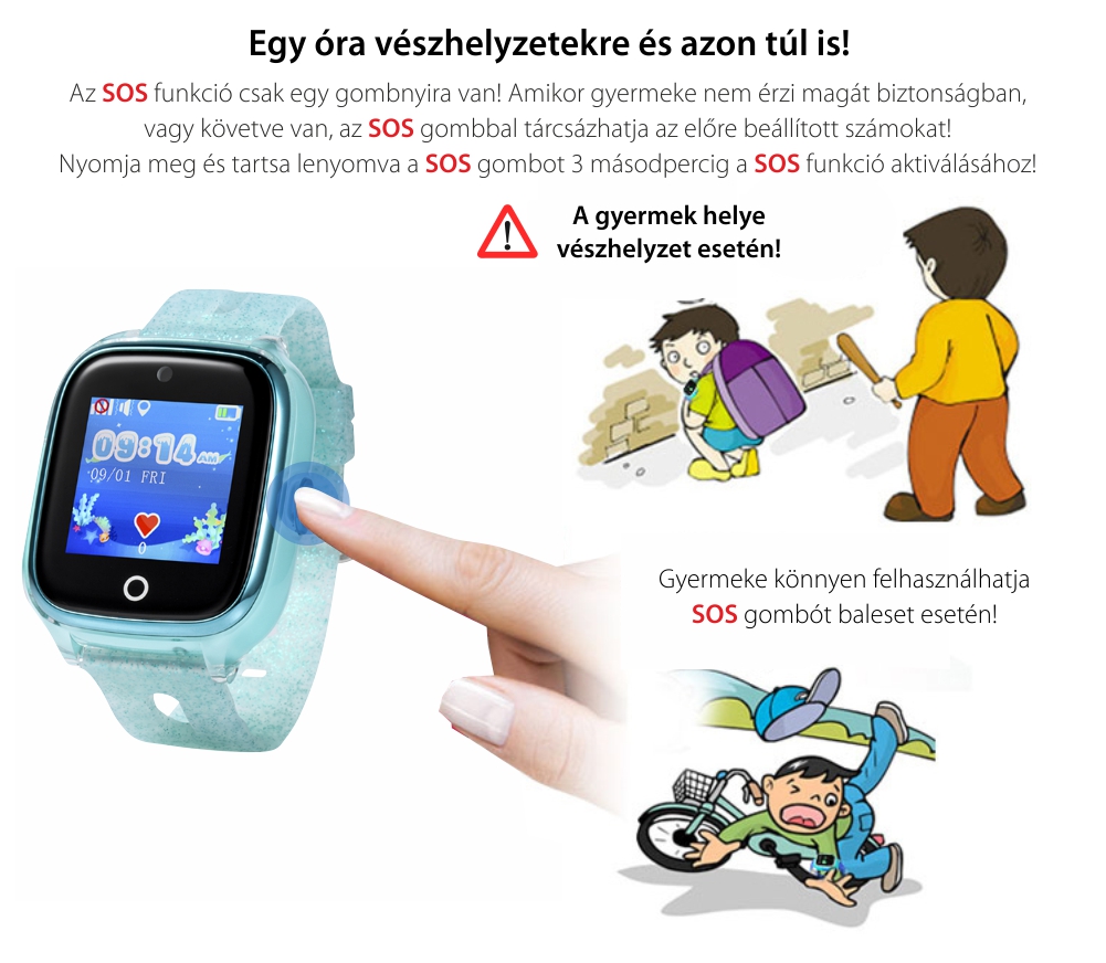 Promóciós csomag Gyerekóra + Üvegvédő fólia  Xkids X10 telefon funkcióval, GPS helymeghatározás, Hívásfigyelés, Kamera, Lépésszámláló, SOS, IP54, Rózsaszín