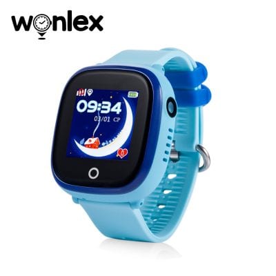 Okosóra gyerekeknek Wonlex GW400X Tárcsázási funkcióval, GPS nyomkövető, Kamera, Lépésszámláló, SOS, IP54, Bleu