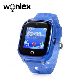 Okosóra gyerekeknek Wonlex KT01 Tárcsázási funkcióval, GPS nyomkövető, Kamera,Lépésszámláló, SOS, IP54, Rezgés funkció, Kék