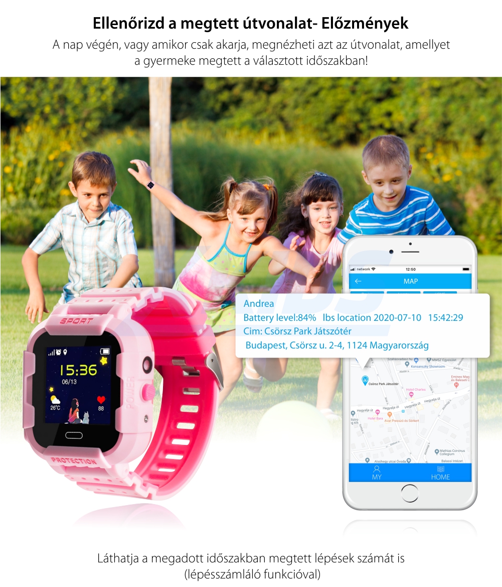 Promóciós csomag 2Db. Okosóra gyerekeknek Wonlex KT03 Tárcsázási funkcióval, GPS nyomkövető, Kamera, Lépésszámláló, SOS, IP54, Rózsaszín-Kék