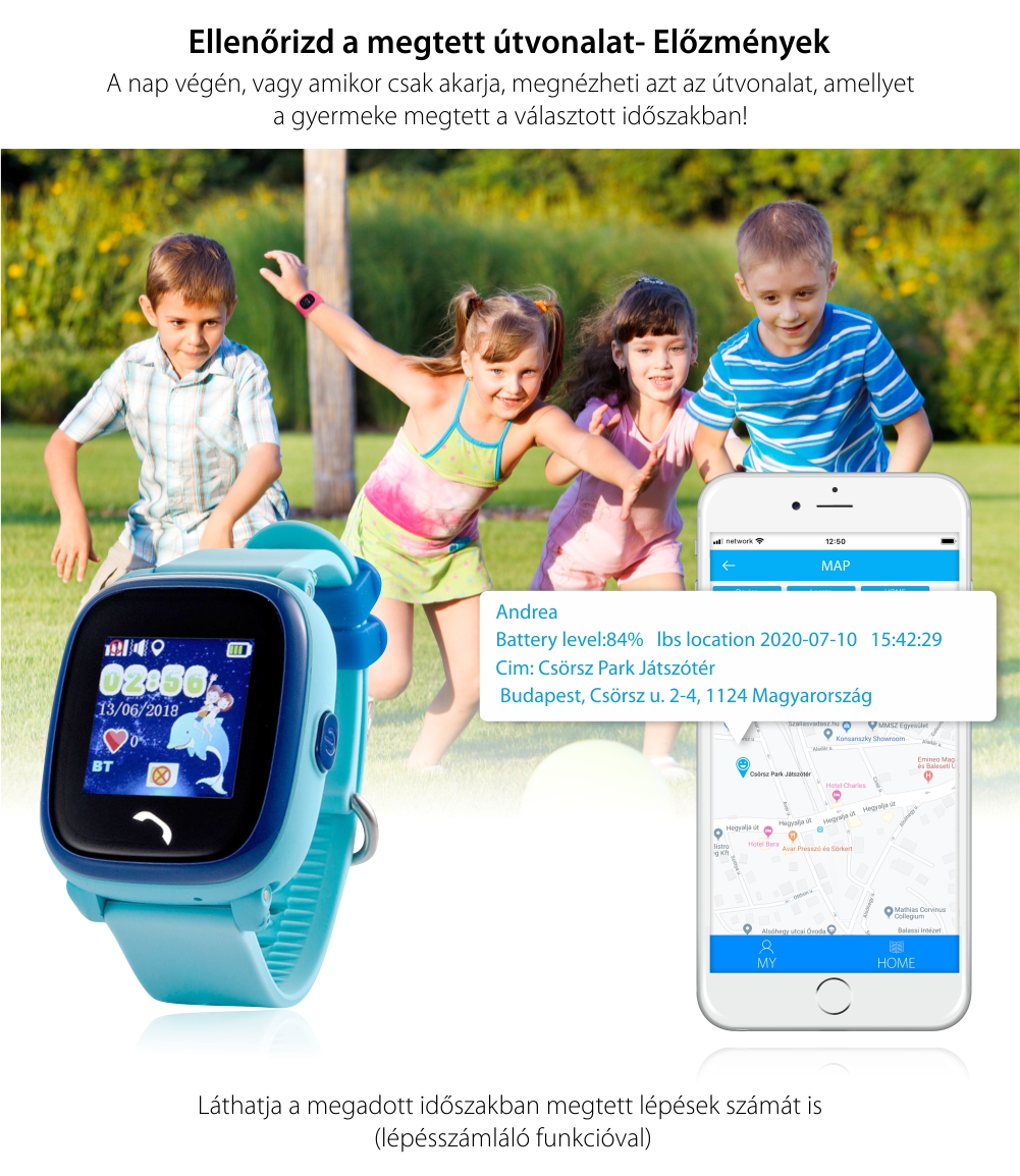 Okosóra gyerekeknek Wonlex GW400S WiFi Modell 2023, Tárcsázási funkcióval, GPS nyomkövető, Lépésszámláló, SOS, IP54, Bleu