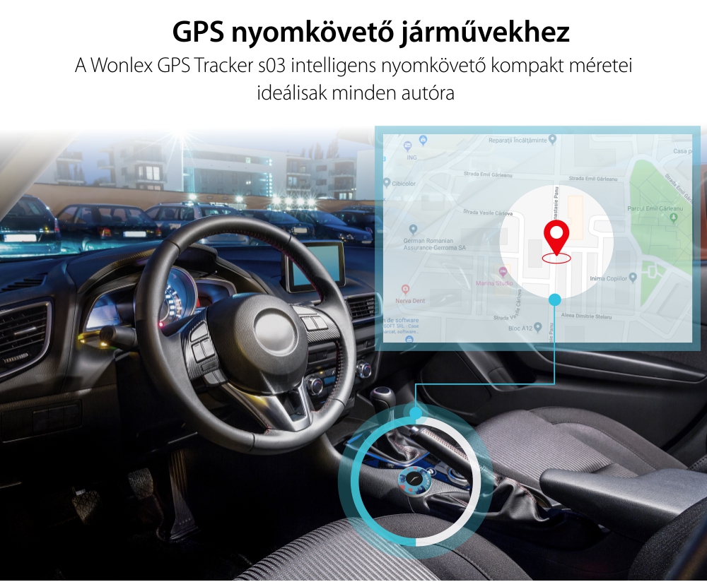 Mini GPS nyomkövető Wonlex S03 Digitális órával, Helymeghatározással és megfigyeléssel – Kék