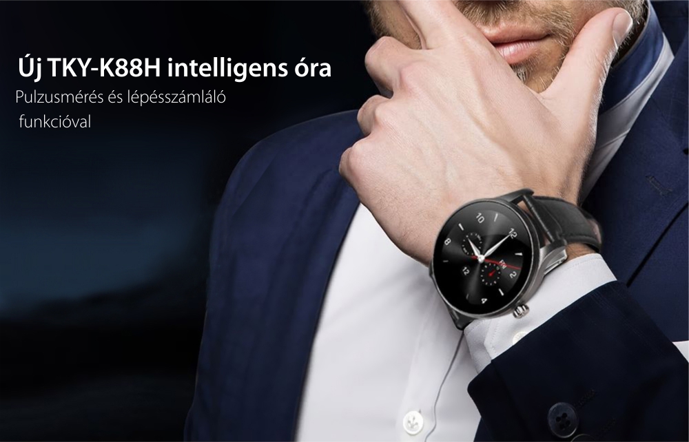 Okosóra TKY-K88H Bluetooth Tárcsázási funkcióval, Impulzusérzékelő, Alvásmonitor, Értesítésekkel, Lépésszámláló, Ezüst színű