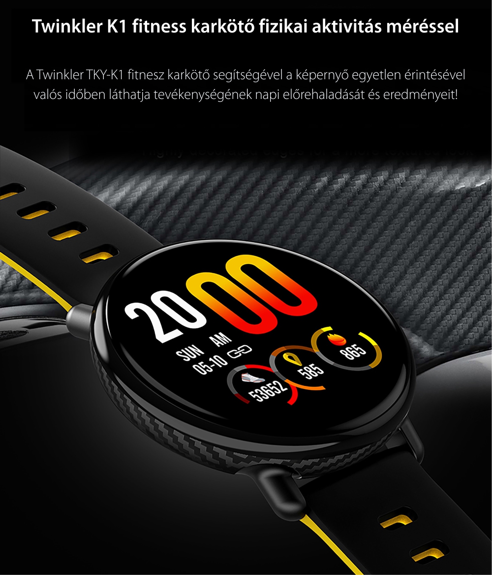 Intelligens fitnesz karkötő TKY-K1 Pulzusmérő funkció, Vérnyomásmérő funkció, Alvásfigyelő, Lépésszámláló, Értesítések, Piros