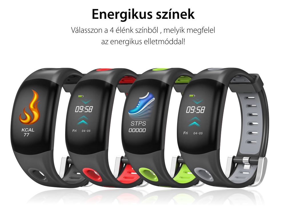 Intelligens fitnesz karkötő TKY-DM11 Pulzusmérő funkció, Alvásfigyelő, Lépésszámláló, Értesítések, Szürke