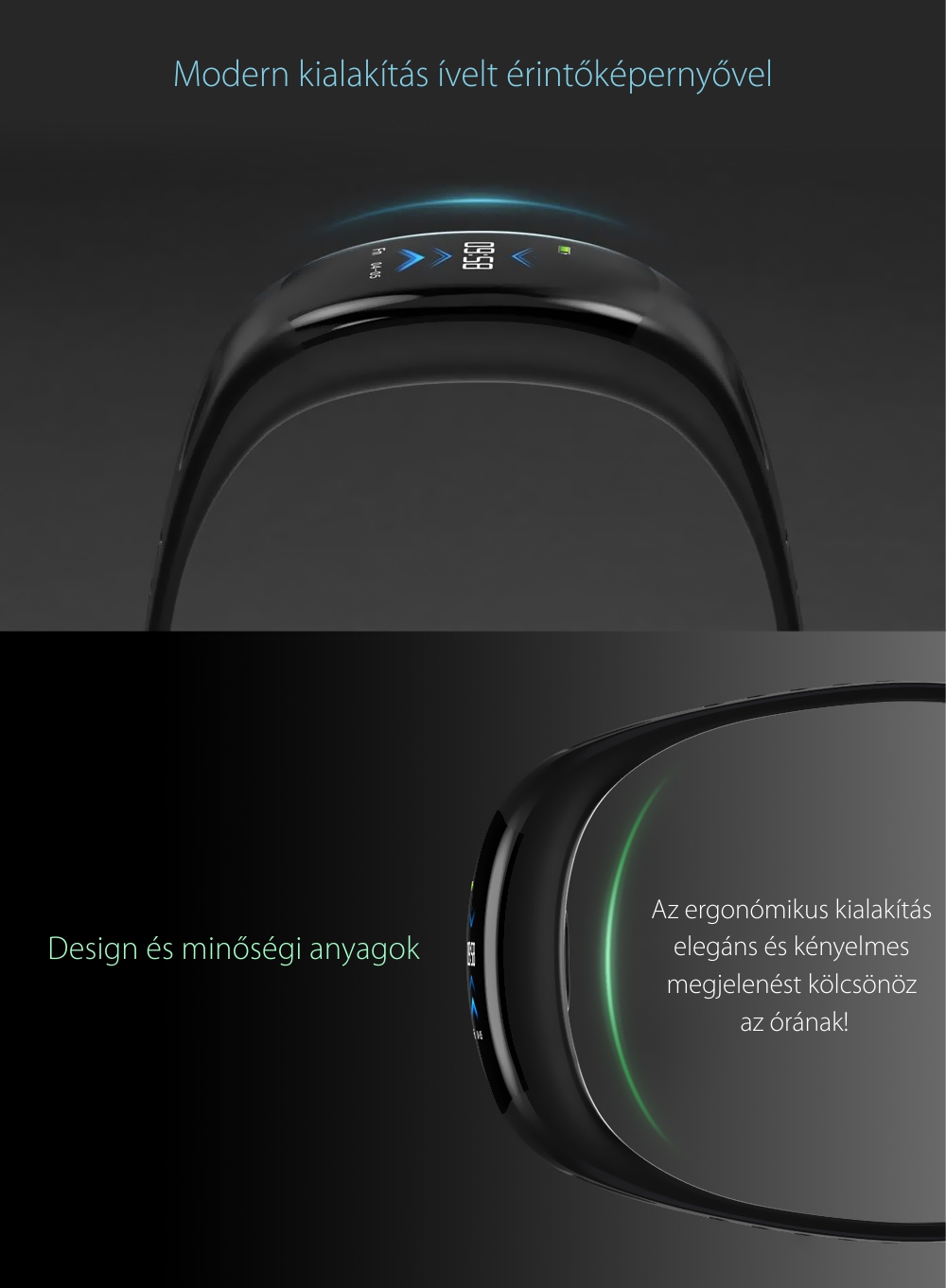 Intelligens fitnesz karkötő TKY-DM11 Pulzusmérő funkció, Alvásfigyelő, Lépésszámláló, Értesítések, Szürke
