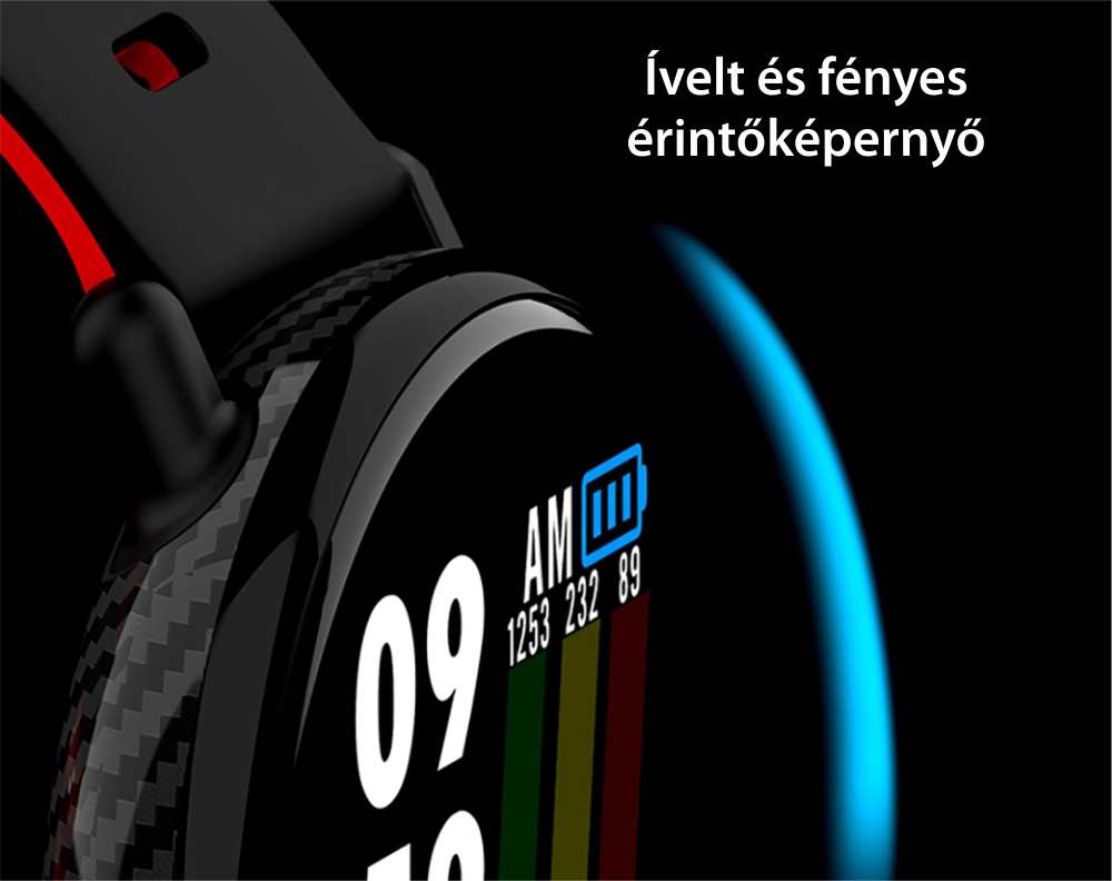 Intelligens fitnesz karkötő TKY-K1 Pulzusmérő funkció, Vérnyomásmérő funkció, Alvásfigyelő, Lépésszámláló, Értesítések, Piros