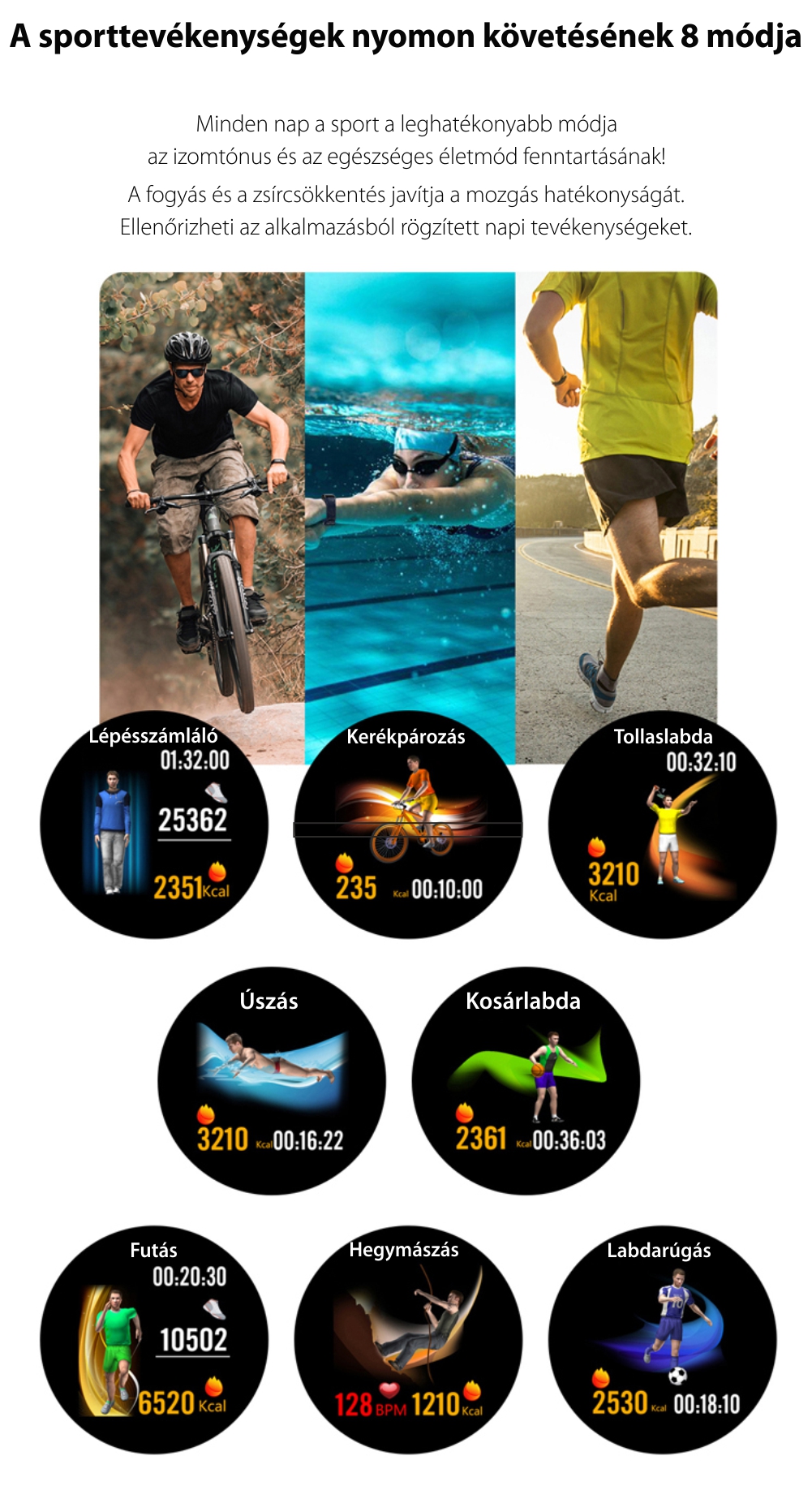 Intelligens fitnesz karkötő TKY-K1 Pulzusmérő funkció, Vérnyomásmérő funkció, Alvásfigyelő, Lépésszámláló, Értesítések, Piros