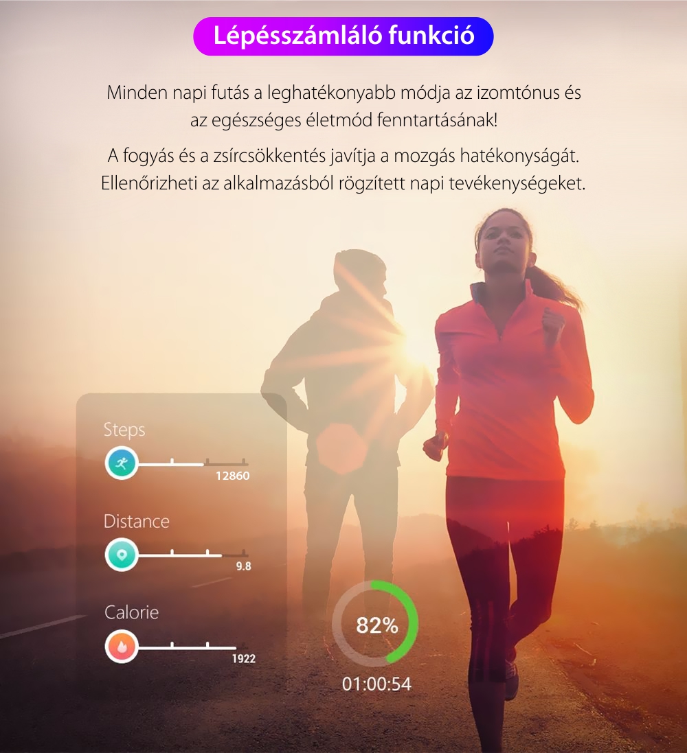 Intelligens fitnesz karkötő G26 Alvásfigyelősel, Pulzusmérő funkció, Vérnyomásmérő funkció, Időzítővel, Lépésszámláló, IP54, Piros