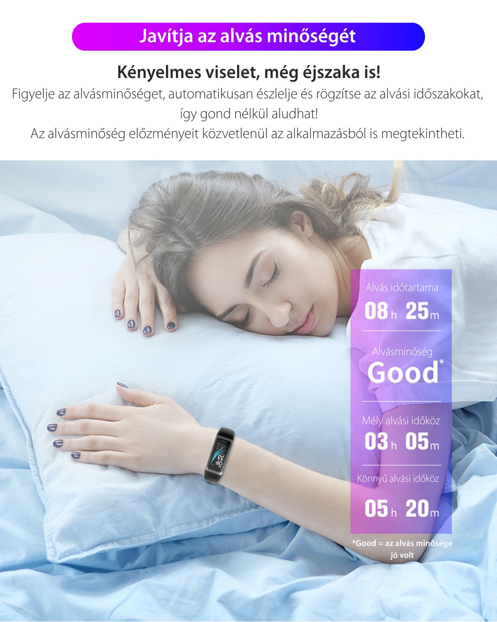 Intelligens fitnesz karkötő G26 Alvásfigyelősel, Pulzusmérő funkció, Vérnyomásmérő funkció, Időzítővel, Lépésszámláló, IP54, Piros