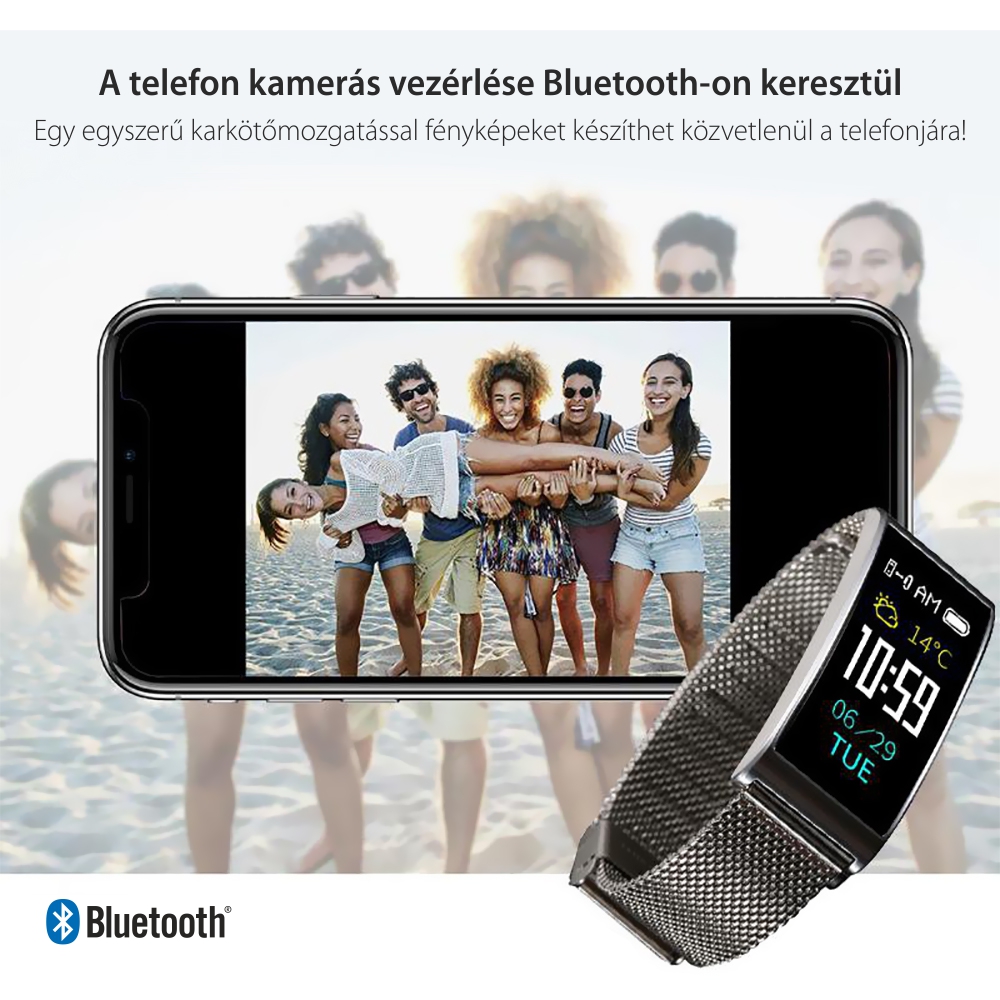 Intelligens fitnesz karkötő X3 Pulzusmérő funkció, Vérnyomásmérő funkció, Alvásfigyelő, Értesítések, Lépésszámláló, Bluetooth, Fekete