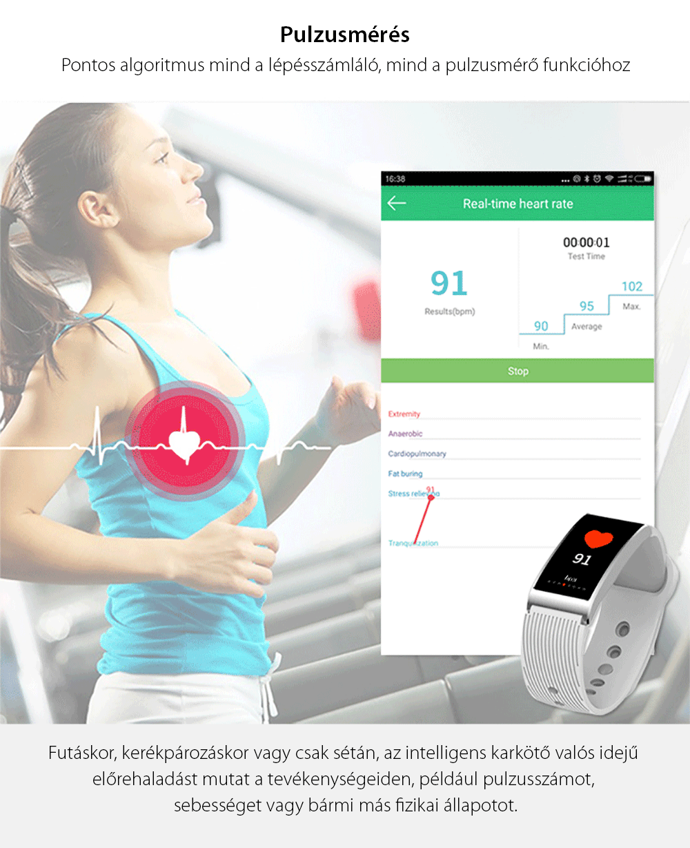 Intelligens fitnesz karkötő X3 Pulzusmérő funkció, Vérnyomásmérő funkció, Alvásfigyelő, Értesítések, Lépésszámláló, Bluetooth, Ezüst színű