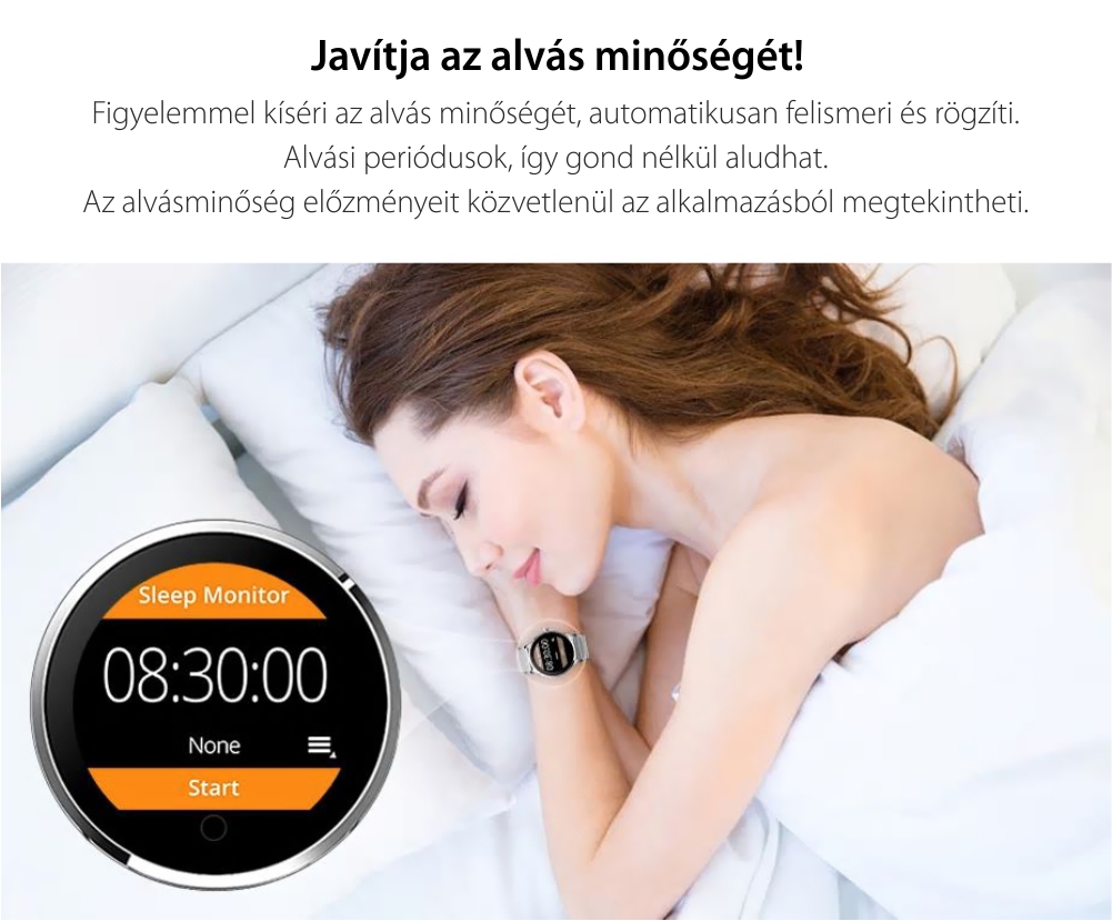 Okosóra TKY-K88H Bluetooth Tárcsázási funkcióval, Impulzusérzékelő, Alvásmonitor, Értesítésekkel, Lépésszámláló, Ezüst színű