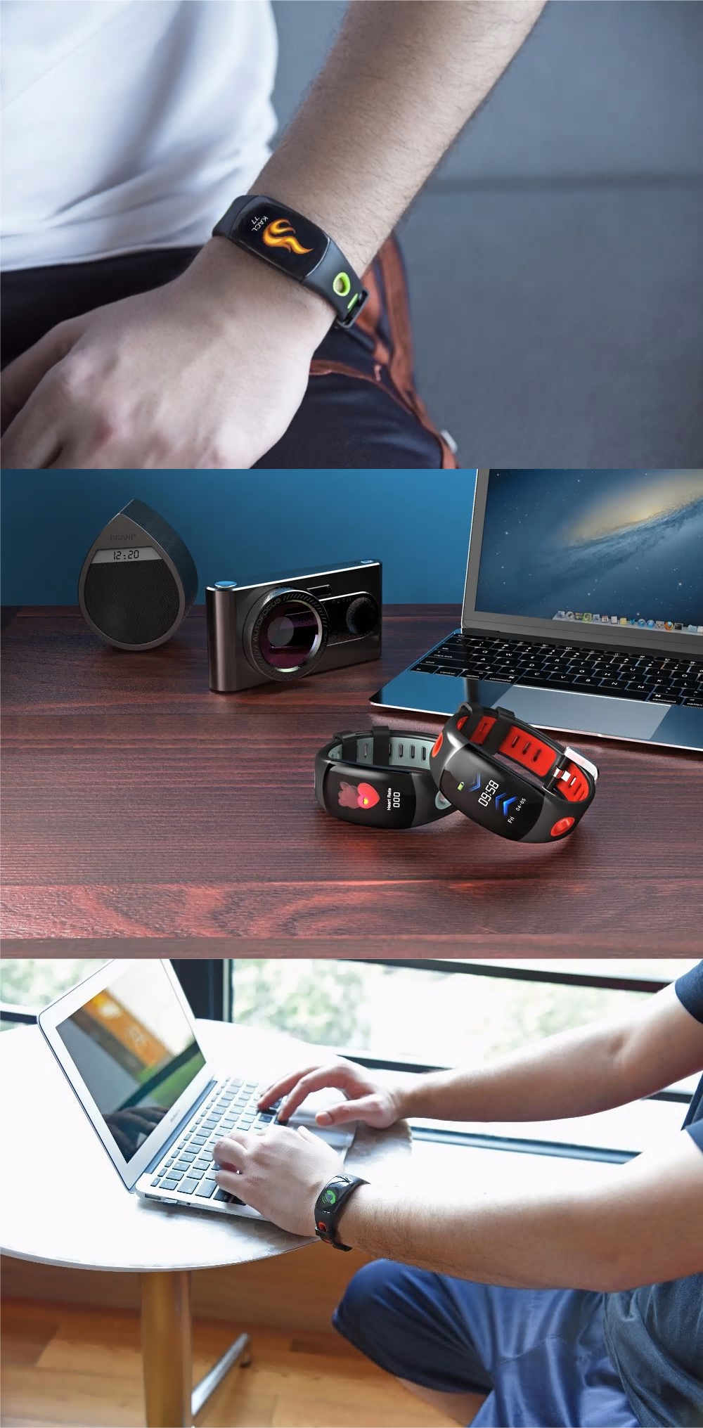 Intelligens fitnesz karkötő TKY-DM11 Pulzusmérő funkció, Alvásfigyelő, Lépésszámláló, Értesítések, Szürke