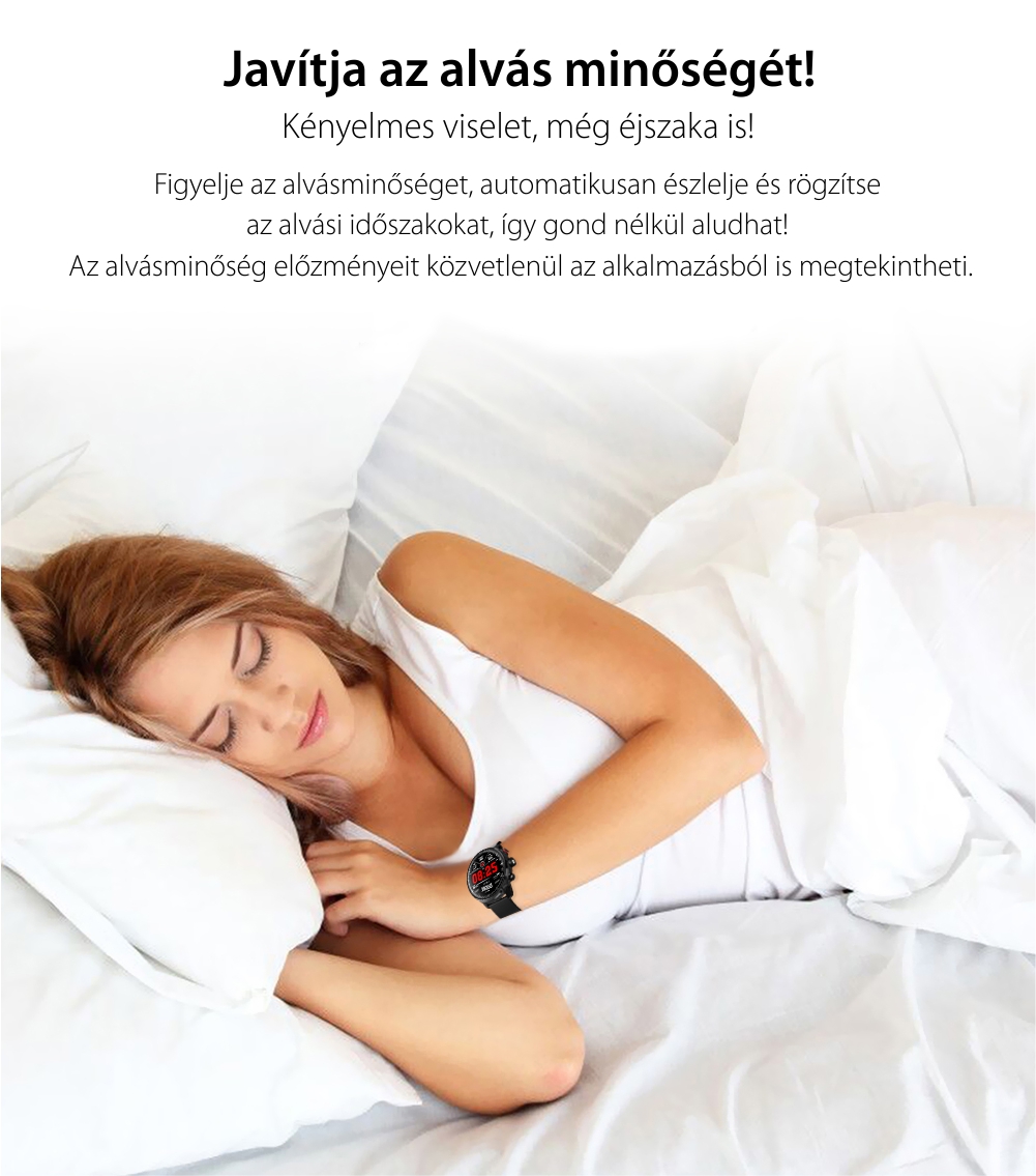 Okosóra TKY-L5 Pulzusmérő funkció, Alvásfigyeléssel, Lépésszámláló, Értesítésekkel, Zseblámpával, Fekete – Piros