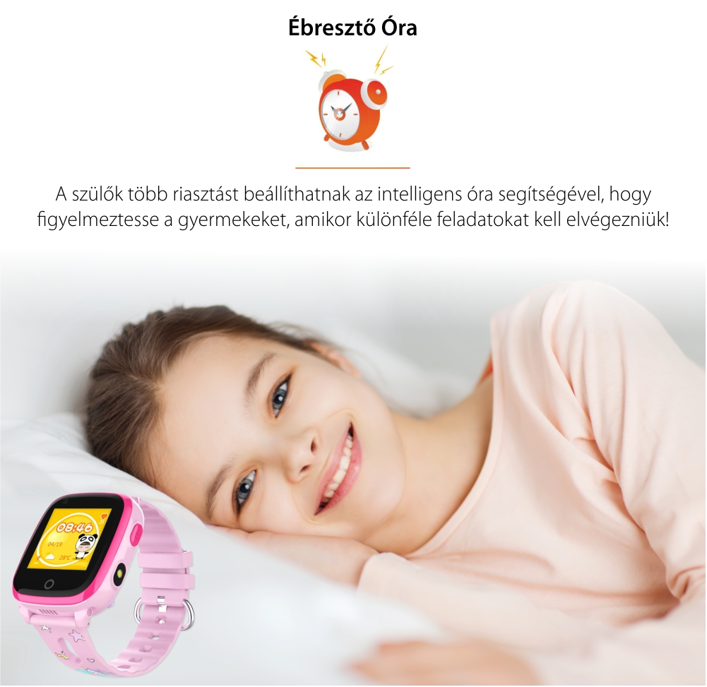 Okosóra gyerekeknek Twinkler TKY-DF33 Tárcsázási funkcióval, Videohívás, GPS Nyomkövetők, Kamera, Zseblámpa, SOS, Android, 4G, IP54, Lila