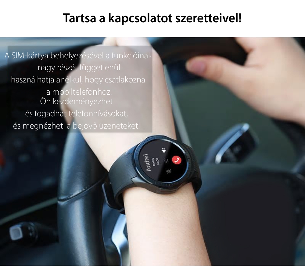 Okosóra TKY-L1 Tárcsázási funkcióval, Pulzusszám, Vérnyomás, Kamera, GPS, Barométer, Iránytű, Lépésszámláló, Értesítések, Piros
