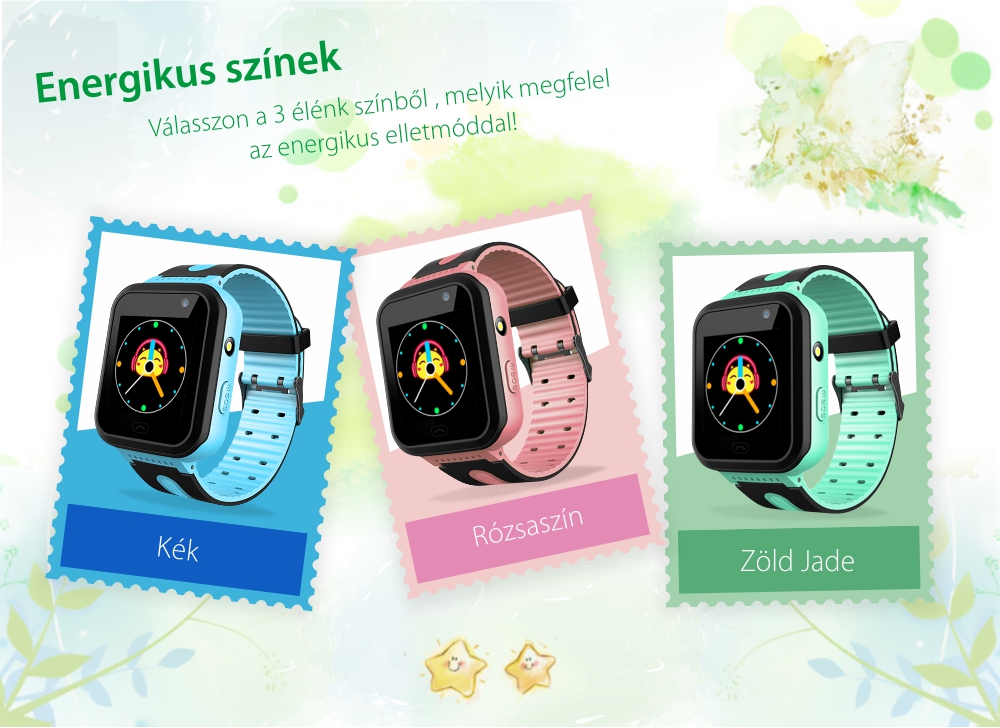 Okosóra gyerekeknek Twinkler TKY-S7 Tárcsázási funkcióval, GPS Nyomkövetők, Kamera, Zseblámpa, SOS, IP54, Kék