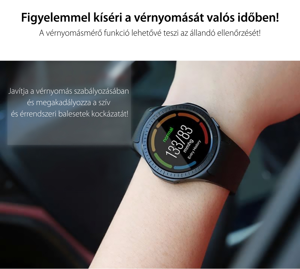 Okosóra TKY-L1 Tárcsázási funkcióval, Pulzusszám, Vérnyomás, Kamera, GPS, Barométer, Iránytű, Lépésszámláló, Értesítések, Piros