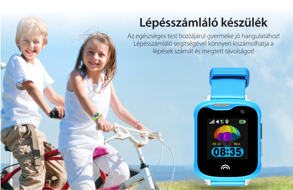Promóciós csomag 2 Okosóra gyerekeknek Twinkler TKY-D7 Tárcsázási funkcióval, GPS nyomkövető, Kamera, Lépésszámláló, IP54, Rózsaszín-Kék