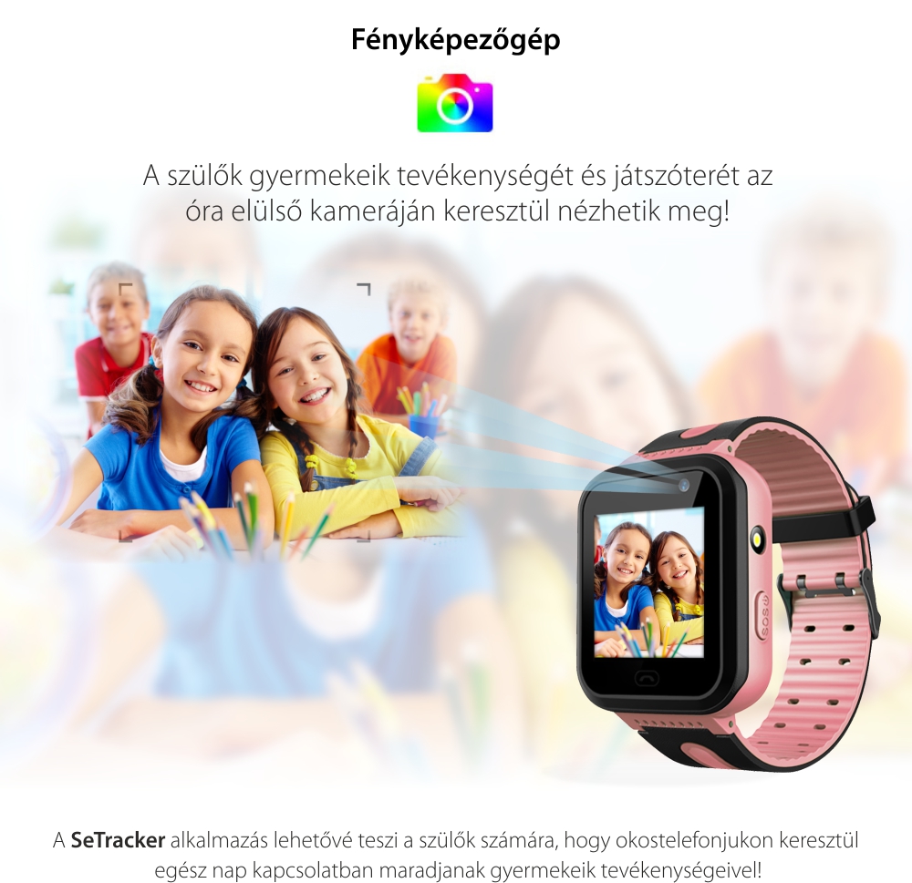 Okosóra gyerekeknek Twinkler TKY-S7 Tárcsázási funkcióval, GPS Nyomkövetők, Kamera, Zseblámpa, SOS, IP54, Kék