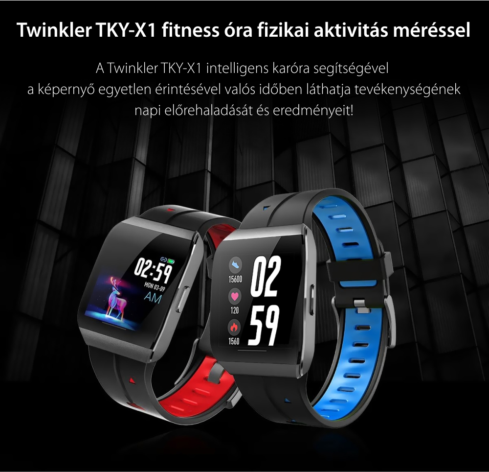 Okosóra TKY-X1 Pulzusmérő funkció, Alvásfigyelő, GPS tevékenységfigyelés, Útvonal előzmények, Hívás / SMS Értesítések, Piros