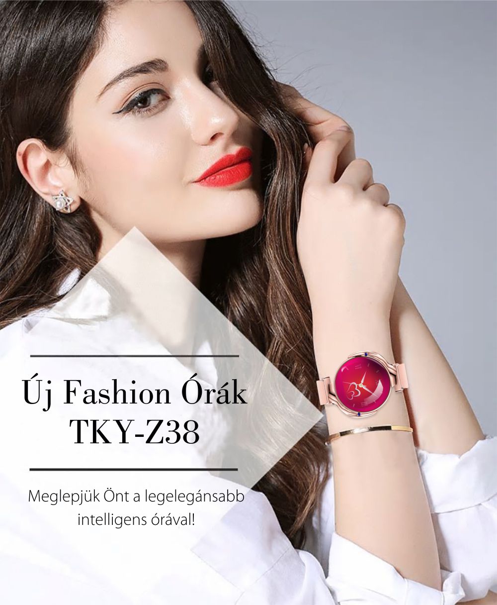 Okosóra Twinkler TKY-Z38 (S816) Pulzusmérő funkció, Vérnyomásmérő funkció, Alvásminőség, Értesítések, Üzenetek megtekintése, Hívás elutasító funkció, Ezüst színű