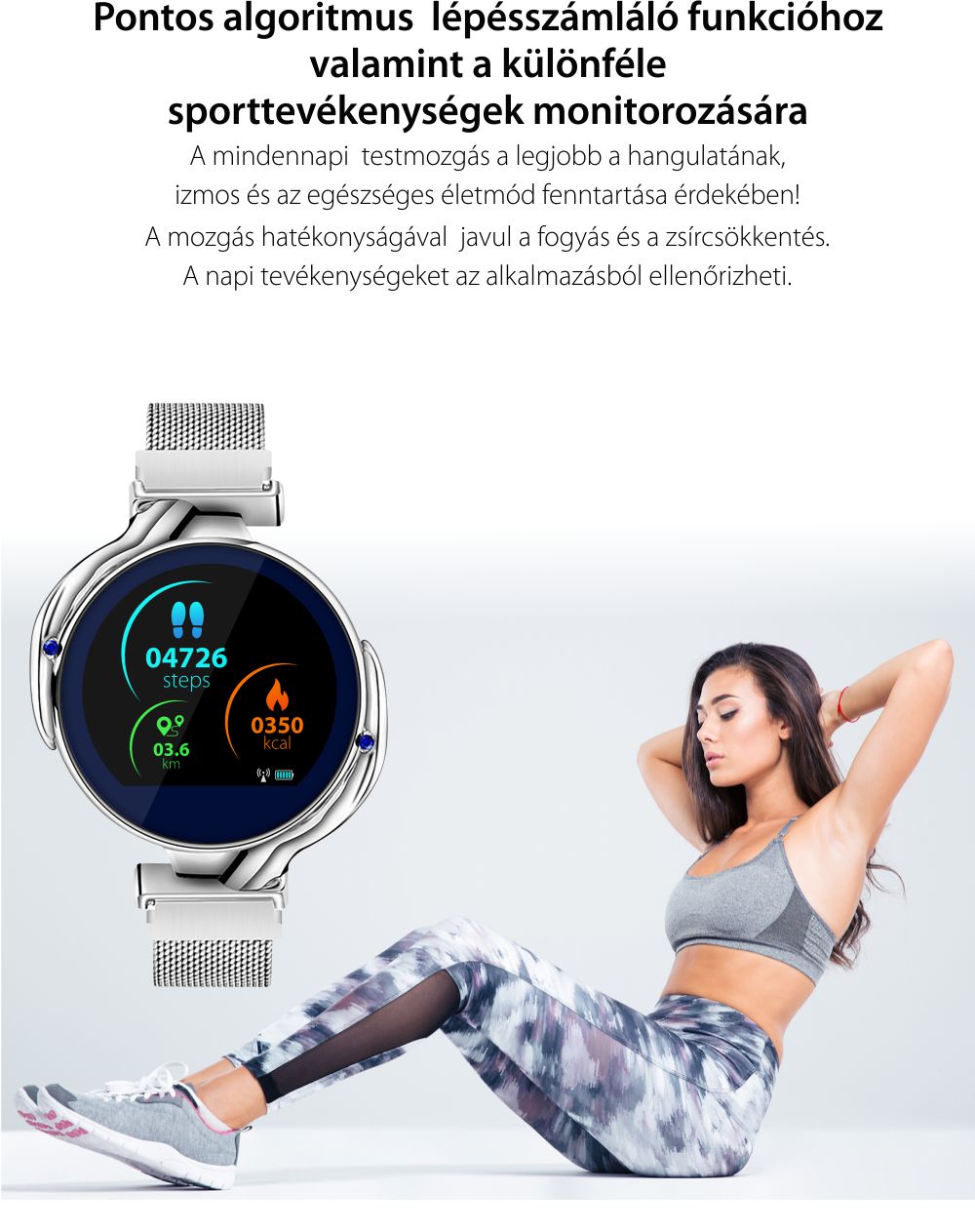 Okosóra Twinkler TKY-Z38 (S816) Pulzusmérő funkció, Vérnyomásmérő funkció, Alvásminőség, Értesítések, Üzenetek megtekintése, Hívás elutasító funkció, Ezüst színű