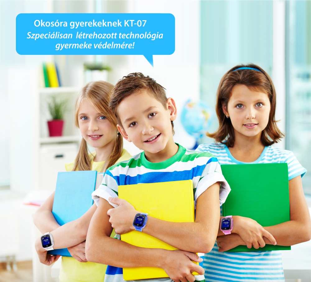 Okosóra gyerekeknek Wonlex KT07 Tárcsázási funkcióval, GPS Nyomkövetők, Kamera, Hívásfigyelés, Lépésszámláló, SOS, Fehér