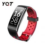 Intelligens fitnesz karkötő YQT Q8 Pulzusmérő funkció, Vérnyomásmérő funkció, Alvásfigyelő, Lépésszámláló, Értesítések, Fekete – Piros