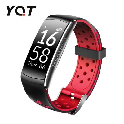 Intelligens fitnesz karkötő YQT Q8 Pulzusmérő funkció, Vérnyomásmérő funkció, Alvásfigyelő, Lépésszámláló, Értesítések, Fekete – Piros