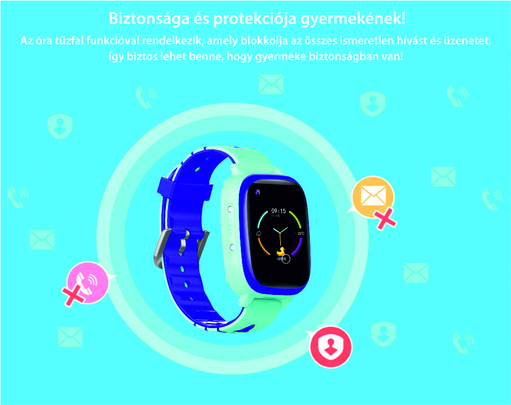 Okosóra gyerekeknek YQT T5 Tárcsázási funkcióval, GPS Nyomkövetők, Útvonal visszakövetése, Hívásfigyelés, Kamera, Zseblámpa, Android, 4G, Videohívás, Rózsaszín