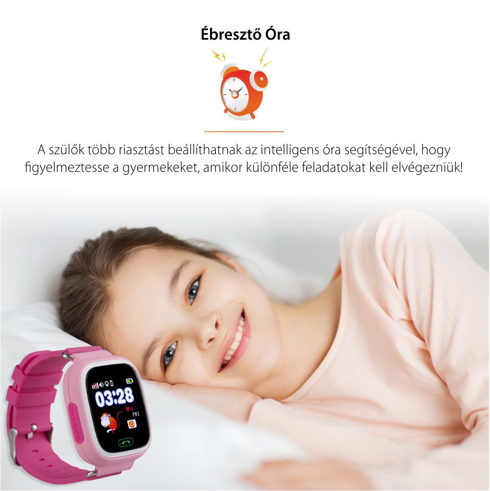 Okosóra gyerekeknek YQT Q523 Tárcsázási funkcióval, GPS Nyomkövetők, Lépésszámláló, SOS, Bleu