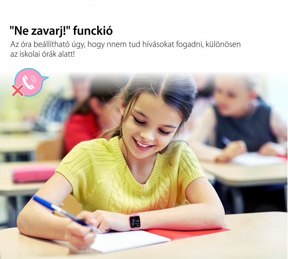Okosóra gyerekeknek  YQT Q13 Tárcsázási funkcióval, GPS Nyomkövetők, Útvonal-előzményekkel, Hívásfigyeléssel, Kamerával, Matematikai játékkal, Lila