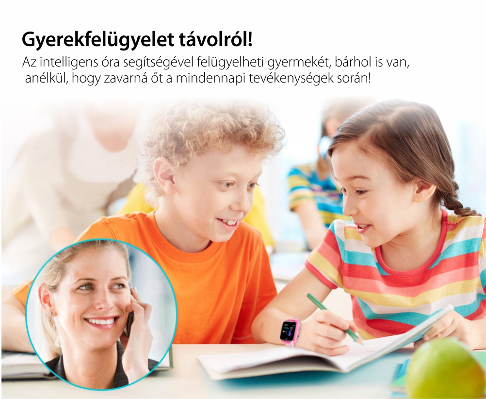 Okosóra gyerekeknek  YQT Q13 Tárcsázási funkcióval, GPS Nyomkövetők, Útvonal-előzményekkel, Hívásfigyeléssel, Kamerával, Matematikai játékkal, Lila