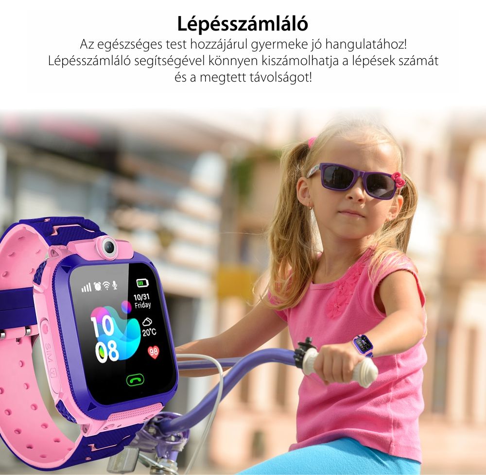 Okosóra gyerekeknek Twinkler TKY-Q13  Telefon funkcióval, GPS Nyomkövetők, Útvonal-előzmények, Hívásfigyelés, Kamera, Matematikai játék, Kék
