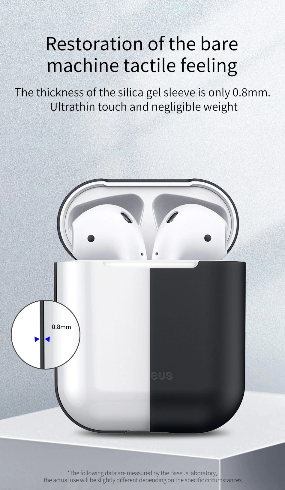 Apple AirPods 1/2 védőtok, Baseus, Szuper vékony, Szilikon, Lila