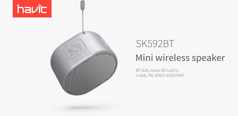 Hordozható Hangszóró Havit SK592BT, Fekete, Vezeték nélküli, Bluetooth 5.0, 3W, 1200 mAh akkumulátor