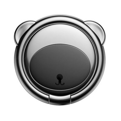 Telefon tartó Baseus Ring Bear, Vastagság 3 mm, Két irányban forgatható, Fekete
