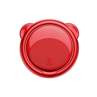 Telefon tartó Baseus Ring Bear, Vastagság 3 mm, Két irányban forgatható, Piros