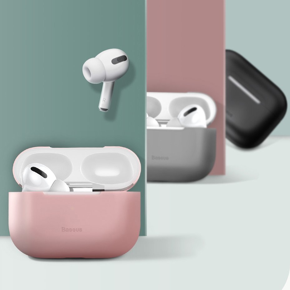 Apple AirPods Pro Védőtok, Ultra vékony, Szilikagél, Rózsaszín
