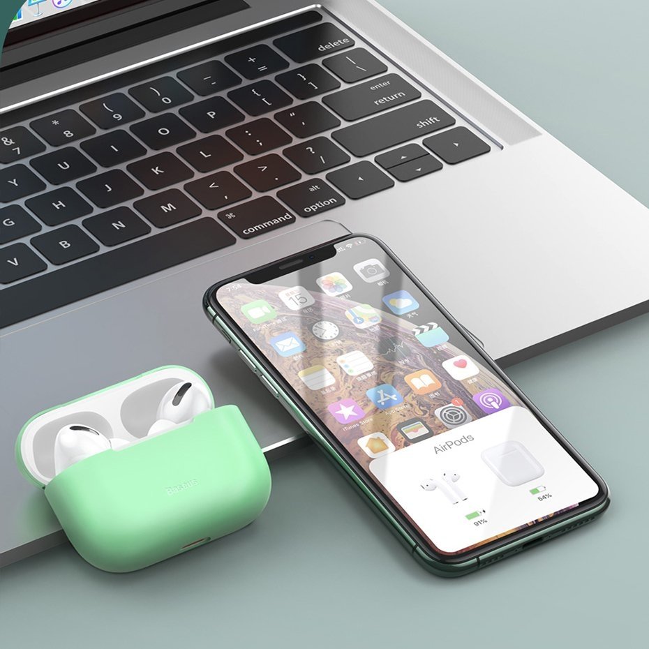 Apple AirPods Pro Védőtok, Ultra vékony, Szilikagél, Rózsaszín